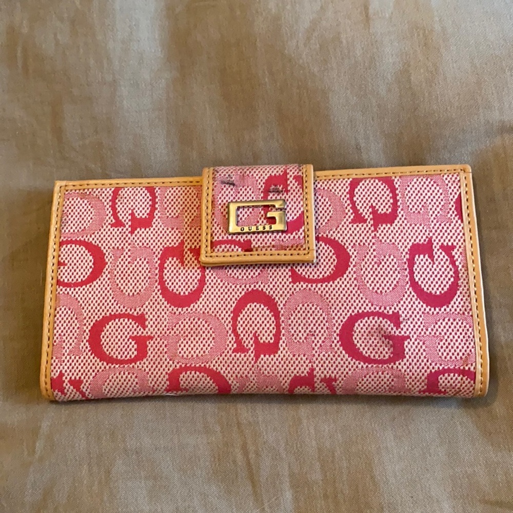 Pink guess wallet